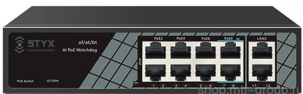 PoE  STYX SW-UBi10-8EP-2E